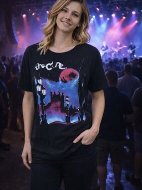 THE CURE 2023 LONDON CITY SCAPE Black Graphic T-Shirt